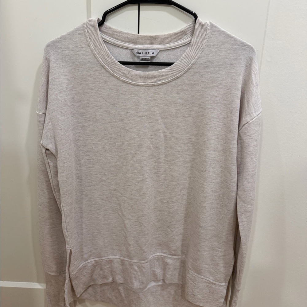 Athleta Women's Light Gray Crew Neck Sweater